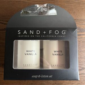 Sand & Fog NIB White Vanilla Hand Soap & Body Lotion Set 16.9 Oz Yummy Smell